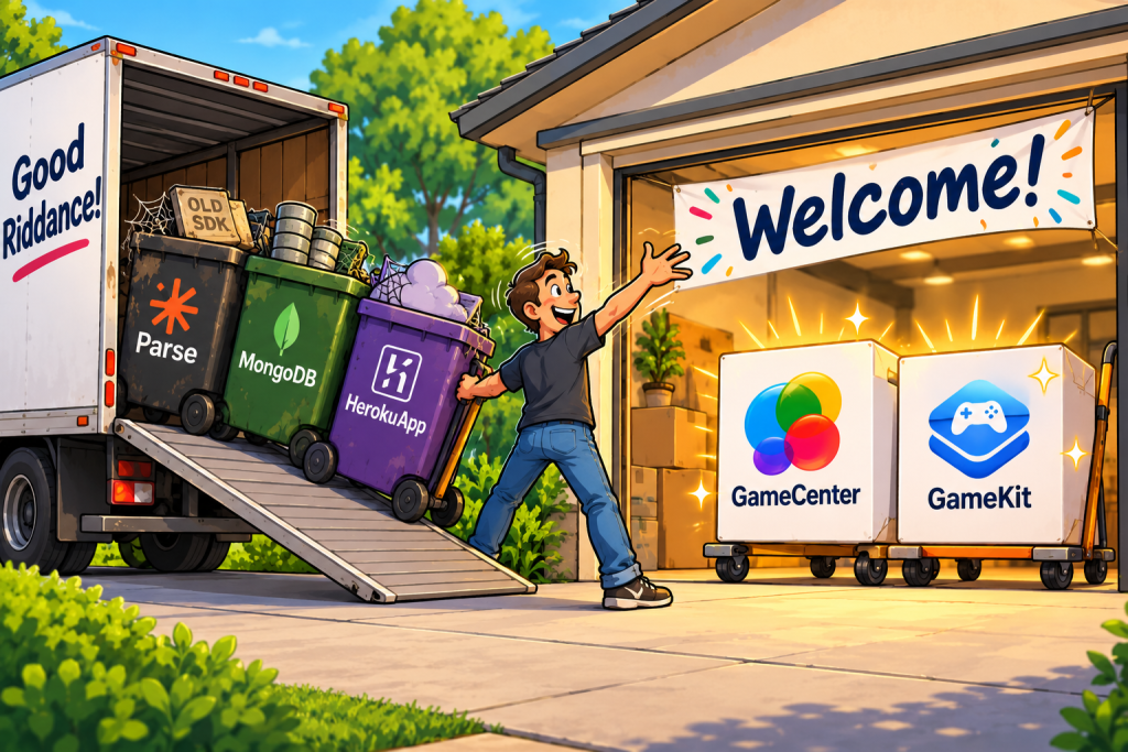 Farewell Parse/HerokuApp/MongoDB Hello GameKit
